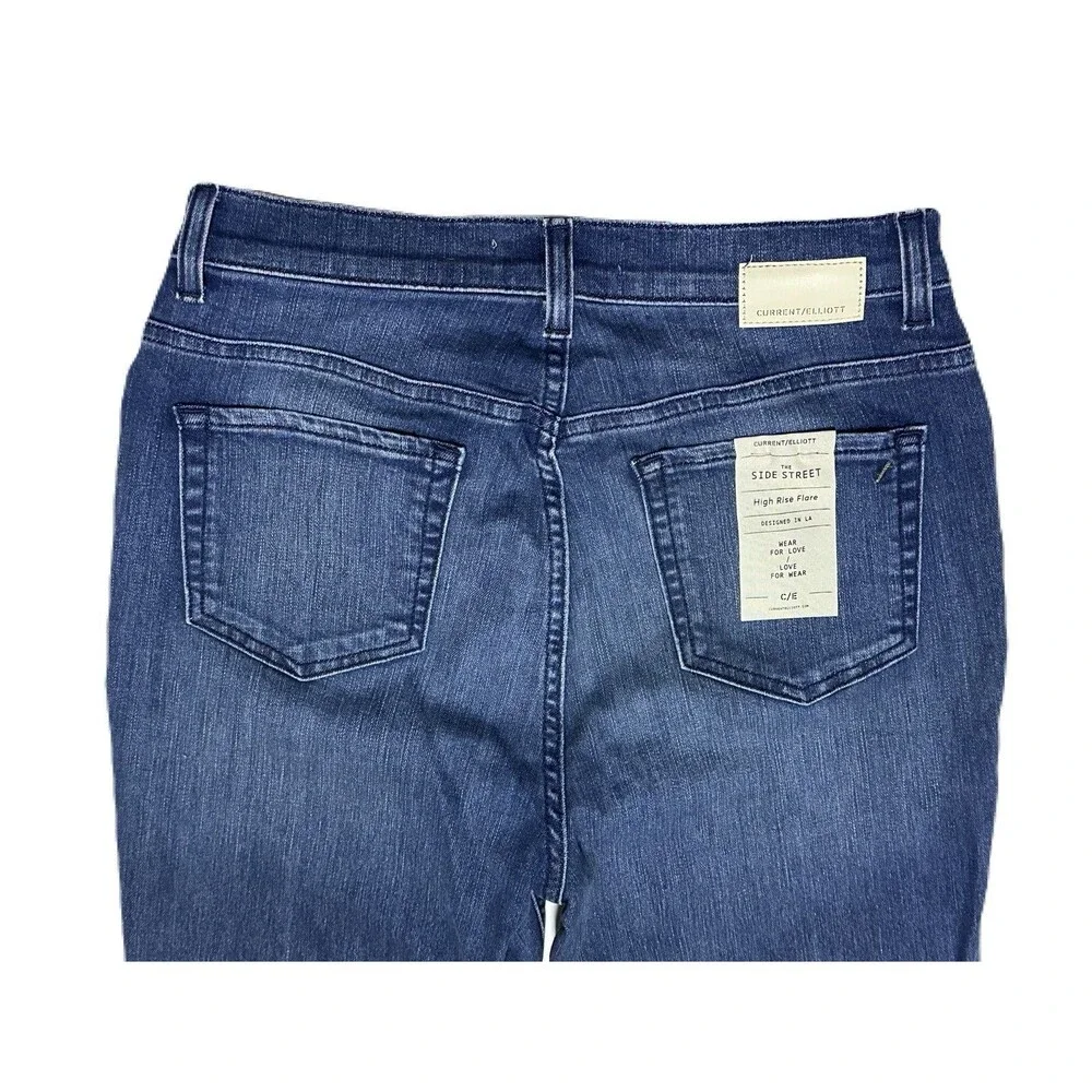 NEW Current/Elliott Womens Size 29 Side Street High Rise Flare Medium Wash Jeans